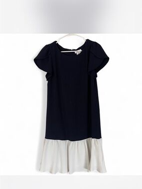 DKNY Navy and White Dress